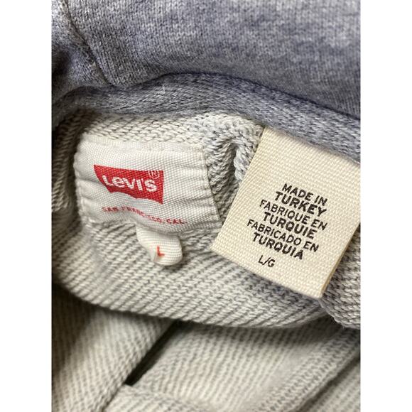 Levi's Men's Gray Cotton Long Sleeve Hooded Hoodie Sweatshirt Sweater Top Size L - Picture 3 of 4